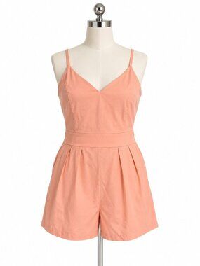 Halara Breezeful Quick Dry Slip Romper XL Coral Pink Pocket Athletic Dress